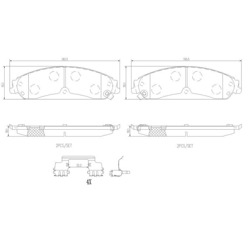 XTRA Ceramic Front Disc Brake Pad Set - P23149NX