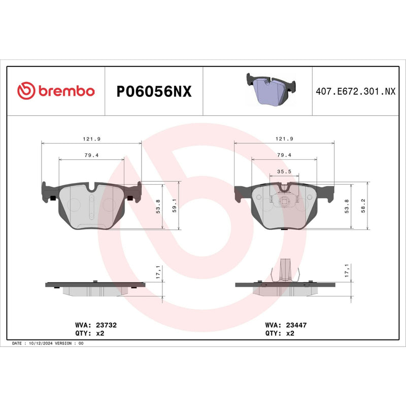 XTRA Ceramic Rear Disc Brake Pad Set - P06056NX