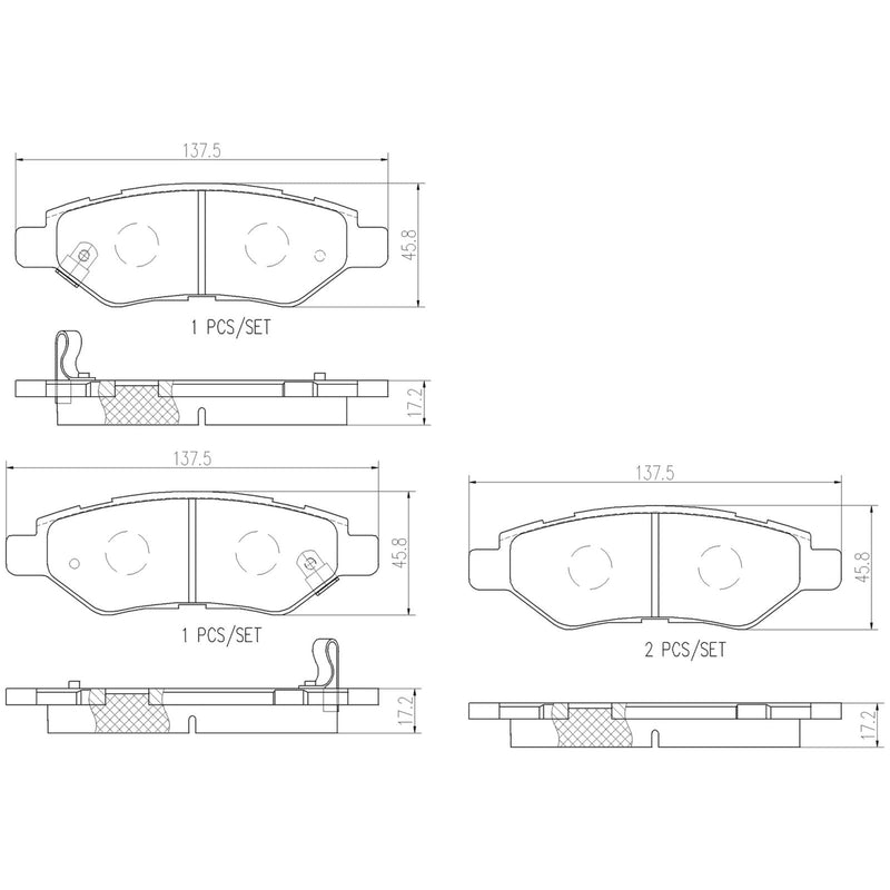 XTRA Ceramic Rear Disc Brake Pad Set - P09014NX