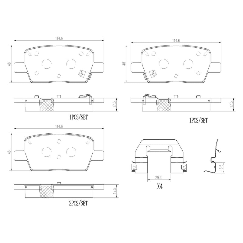 XTRA Ceramic Rear Disc Brake Pad Set - P10071NX