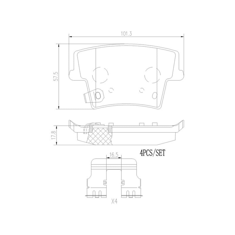 XTRA Ceramic Rear Disc Brake Pad Set - P11040NX