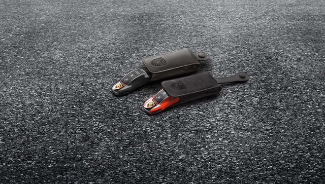 Genuine Porsche Key Pouch In Alcantara - Black - 000-044-001-11-7T2