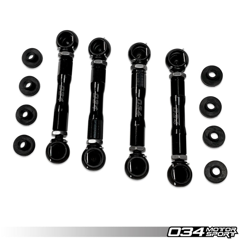 034MOTORSPORT ADJUSTABLE LOWERING LINK KIT, BILLET ALUMINUM, AUDI C7 WITH ADAPTIVE AIR SUSPENSION