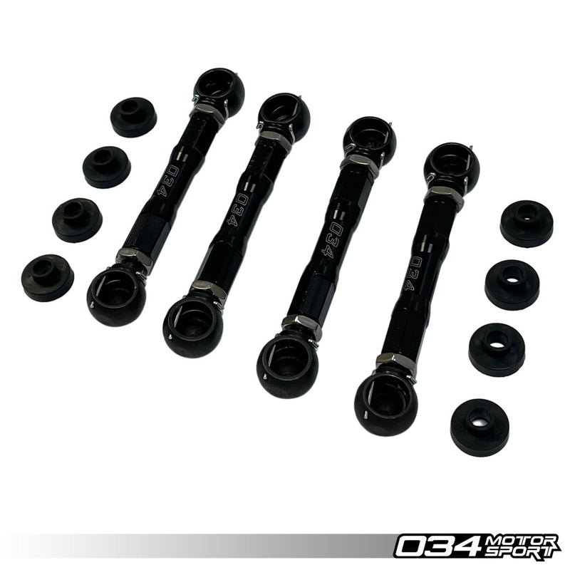 034MOTORSPORT ADJUSTABLE LOWERING LINK KIT, BILLET ALUMINUM, AUDI C7 WITH ADAPTIVE AIR SUSPENSION