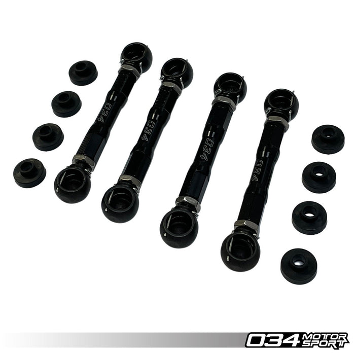 034MOTORSPORT ADJUSTABLE LOWERING LINK KIT, BILLET ALUMINUM, AUDI C7 WITH ADAPTIVE AIR SUSPENSION