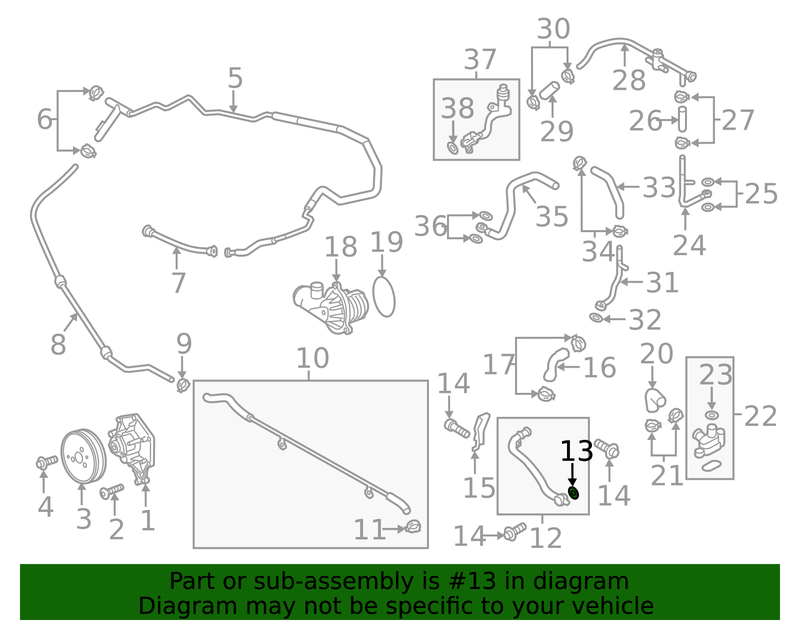 Genuine Porsche Coolant Pipe O Ring 958 106 537 00