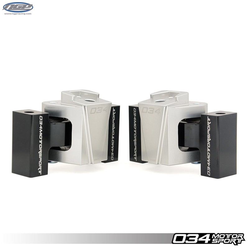 034 Motorsport - Billet Motorsport Engine Mount Pair, B8/B8.5 Audi A4/S4, A5/S5, Q5/SQ5, C7/C7.5 A6/A7