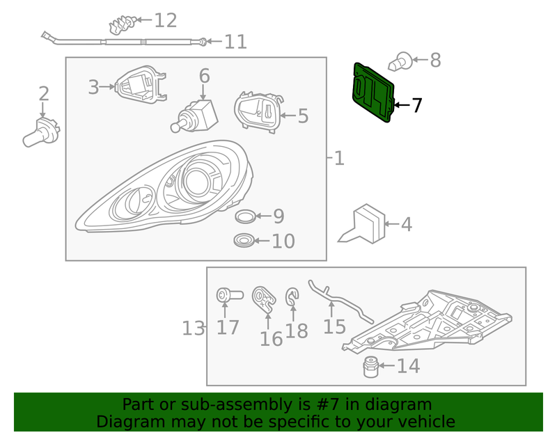 Genuine Porsche parts diagram