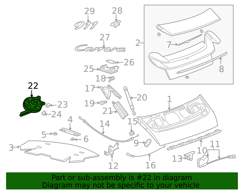 Genuine Porsche parts diagram