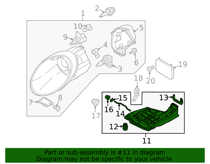 Genuine Porsche parts diagram