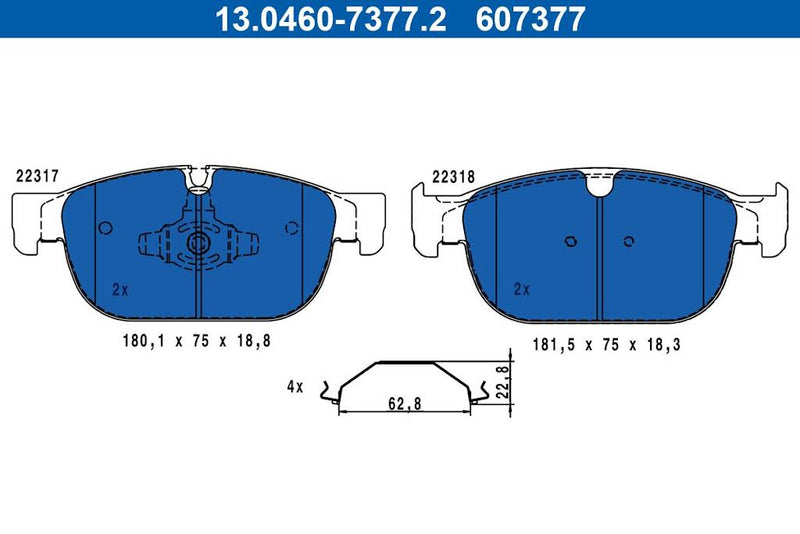 ATE Brake Pad Set - 607377