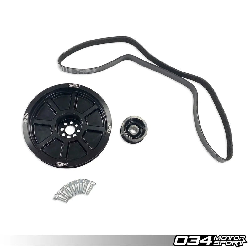 034Motorsport Dual Pulley Hardware Kit, 190mm, Audi B8 S4/S5/Q5/SQ5, C7 A6/A7, D4 A8 3.0 TFSI
