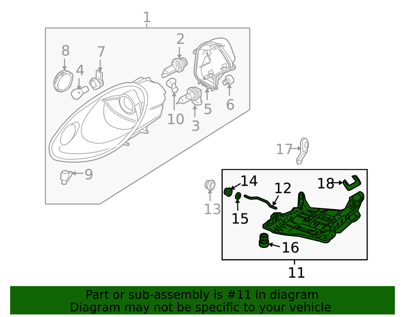 Genuine Porsche parts diagram