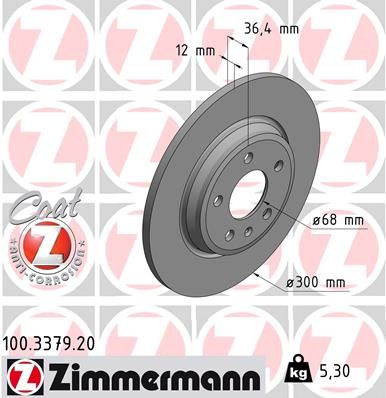 ZIMMERMANN COAT Z Brake Disc - 100.3379.20