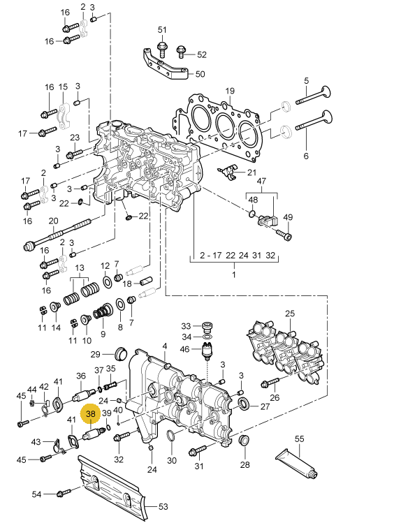 Genuine Porsche parts diagram