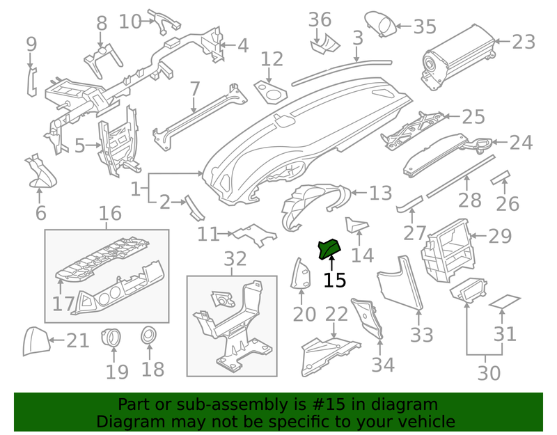 Genuine Porsche parts diagram