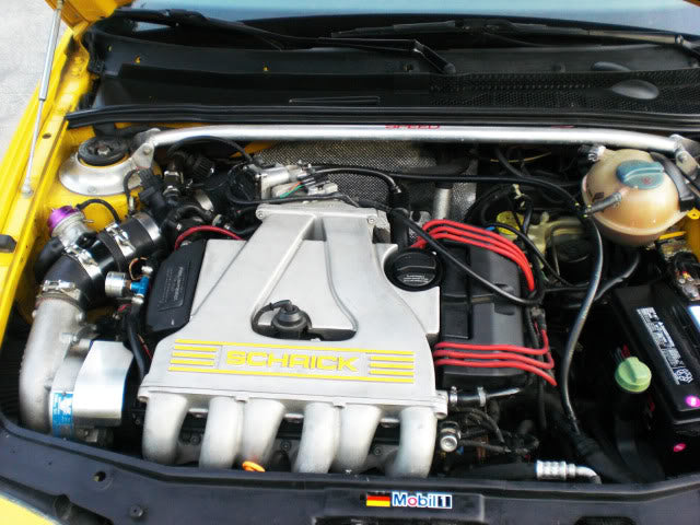 1999 VW GTI VR6 engine bay with Schrick intake manifold
