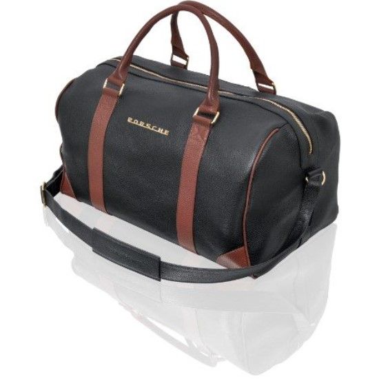 Genuine Porsche Porsche Classic Touring Bag 356 - Black/Brown Leather - 644-802-131-06