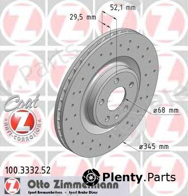 ZIMMERMANN SPORT Z CROSS DRILLED Brake Disc - 100.3332.52