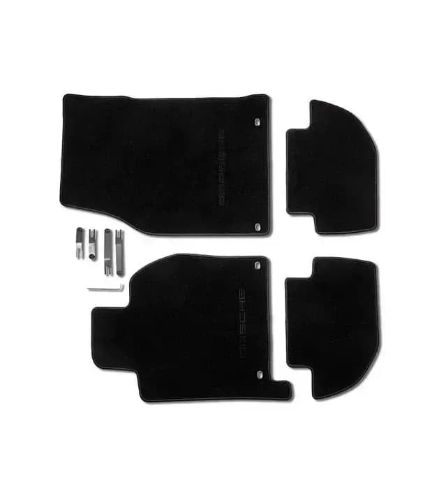 944 / 968 Porsche Script Floor Mat Set - Black