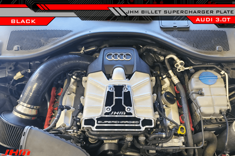JHM Billet Supercharger Plate (Replaces factory cover) - Audi / B8 / C6 / C7 / D4 / 4L / S4 / S5 / Q5 / SQ5 / A6 / A7 / A8 / Q7