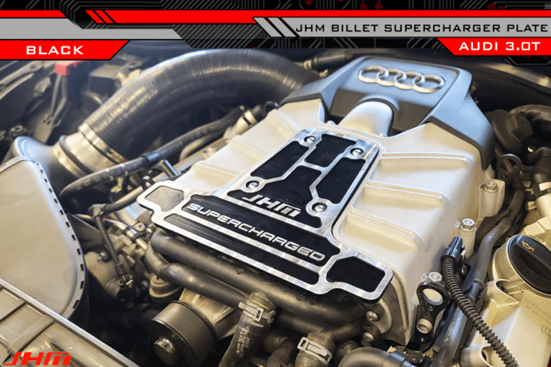 JHM Billet Supercharger Plate (Replaces factory cover) - Audi / B8 / C6 / C7 / D4 / 4L / S4 / S5 / Q5 / SQ5 / A6 / A7 / A8 / Q7