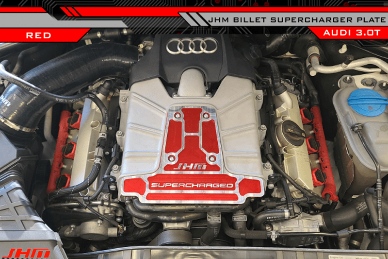JHM Billet Supercharger Plate (Replaces factory cover) - Audi / B8 / C6 / C7 / D4 / 4L / S4 / S5 / Q5 / SQ5 / A6 / A7 / A8 / Q7