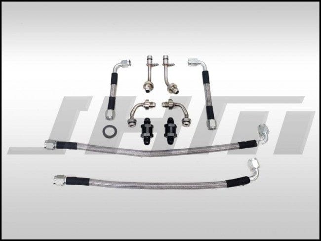 JHM - Stainless Braided Turbo Oil Line and Strainer/Screen Relocation Kit (JHM - Serviceable) for TSB - 2044640 on C7 S6 - S7 - RS7 and D4 A8 - S8 4.0T