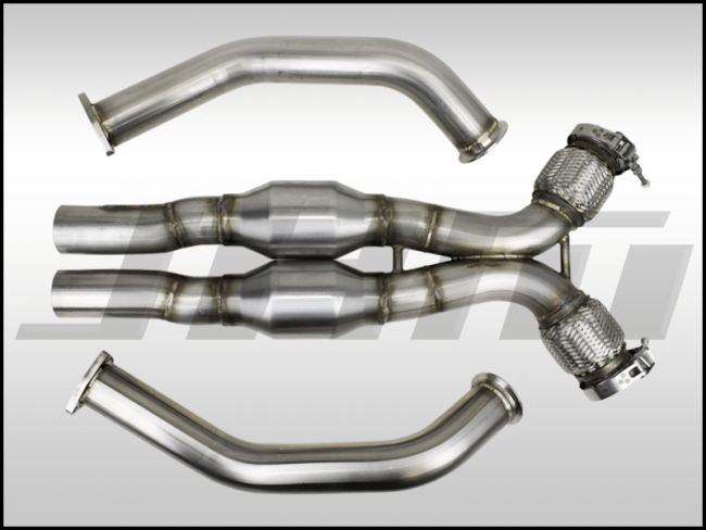 JHM - Exhaust - High - Flow Cat Downpipes with X - Pipe and Integrated Baffle System (JHM) for the B8 S5 4.2"