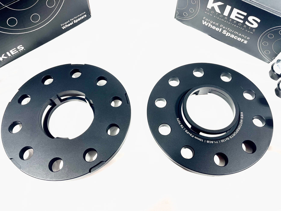 Kies Motorsports Porsche Wheel Spacers 5 x 130 71.6mm Center Bore Black Finish (Set of 2)