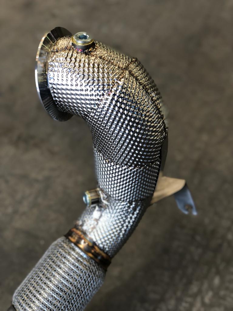 MODE Design 200cpsi Catted 3.5" Downpipe V2 MQB AWD VW Golf MK8 R Audi S3 8Y 2.0T EA888