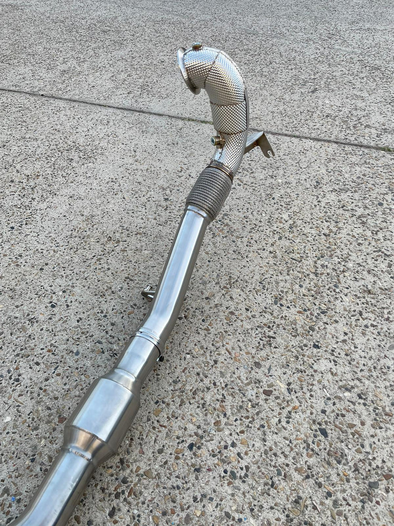 MODE Design Decatted 3.5" Downpipe V2 MQB AWD VW Golf MK8 R Audi S3 8Y 2.0T EA888