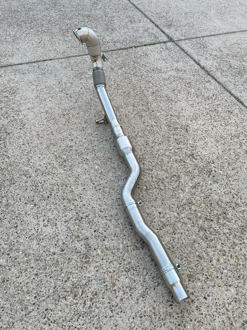 MODE Design 200cpsi Catted 3.5" Downpipe V2 MQB AWD VW Golf MK8 R Audi S3 8Y 2.0T EA888