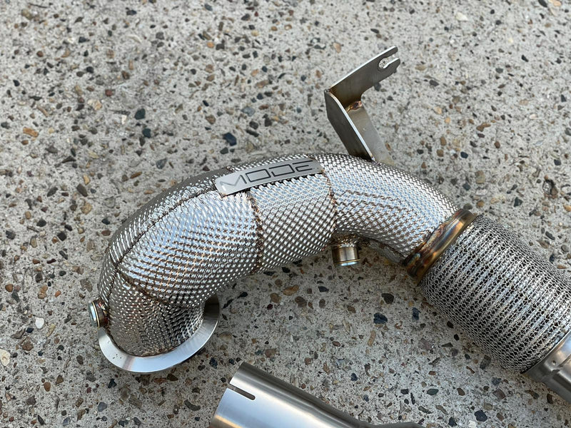MODE Design 200cpsi Catted 3.5" Downpipe V2 MQB AWD VW Golf MK8 R Audi S3 8Y 2.0T EA888