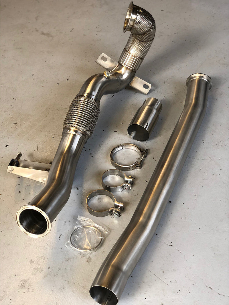 MODE Design 200cpsi Catted 3.5" Downpipe V2 MQB AWD VW Golf MK7 MK7.5 R Audi A3 S3 8V TT TTS 8S 8S 1.8T / 2.0T EA888