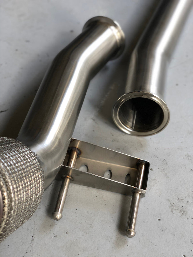 MODE Design 200cpsi Catted 3.5" Downpipe V2 MQB AWD VW Golf MK7 MK7.5 R Audi A3 S3 8V TT TTS 8S 8S 1.8T / 2.0T EA888