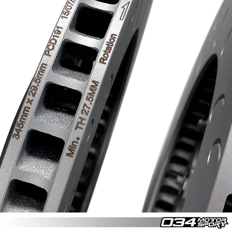 034MOTORSPORT 2-Piece Floating Front Brake Rotor Upgrade Kit for Audi B8/B8.5 S4/S5/Q5