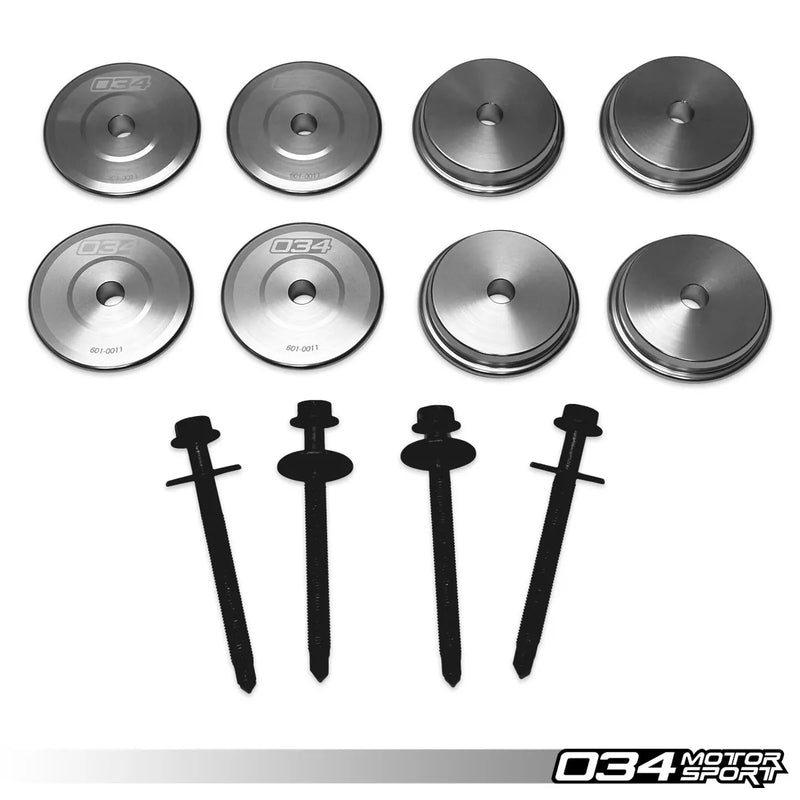 034Motorsport Subframe Bushing Kit, Billet Aluminum, B6/B7 Audi A4/S4/RS4, Rear