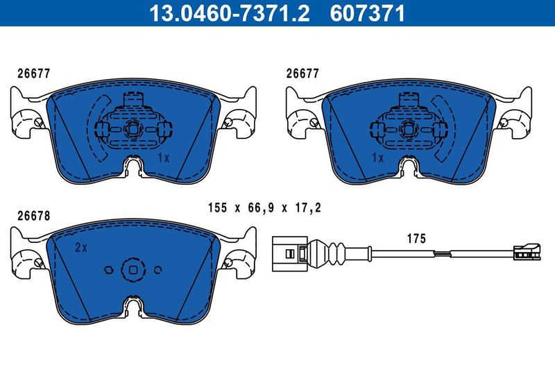 ATE Brake Pad Set 607371