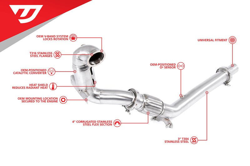 UNITRONIC DOWNPIPE FOR VW Mk6 Jetta 1.4T TSI EA211