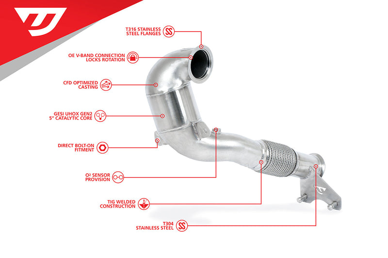 UNITRONIC PERFORMANCE DOWNPIPE 2.0TSI MQB EA888.3 AWD AUDI 8S TT/TTS